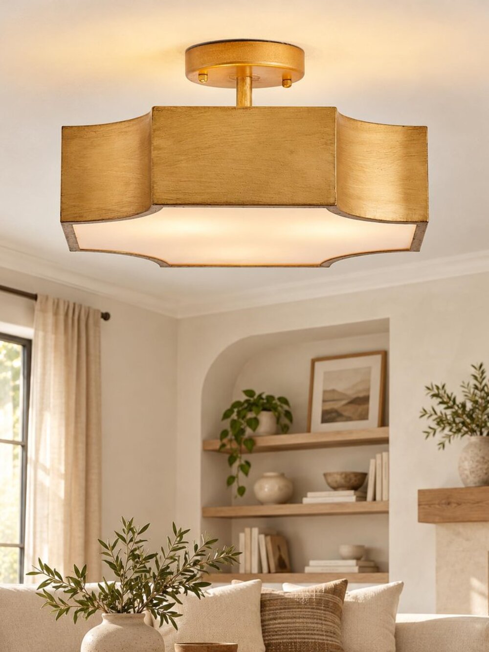 NEW 15 Semi-Flush Mount Ceiling Light for Dining Room Fixture with 3-Light Close